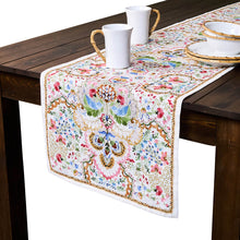 Load image into Gallery viewer, Juliska Sofia Table Runner set on a wood table with bamboo place setting
