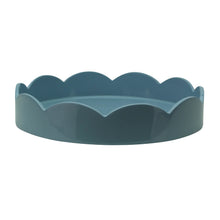 Load image into Gallery viewer, Pale Denim Round Scalloped Edge Tray - Small

