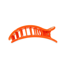 Load image into Gallery viewer, orange hair clip with gator mascot and logo side view
