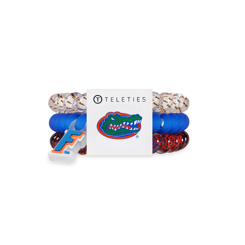 Three gator themed hair ties