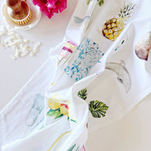 Load image into Gallery viewer, white tea towels watercolor style designs
