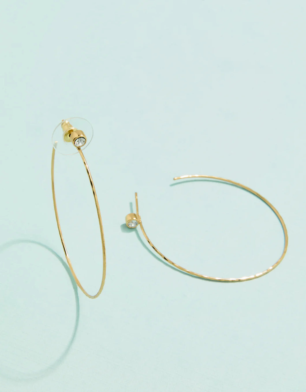 Spartina 449 Ultrathin Hoop Earrings Crystal 45mm