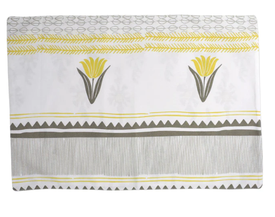 Vietri Bohemian Linens Gray/Yellow Reversible Placemats - Set of 4- FINAL SALE