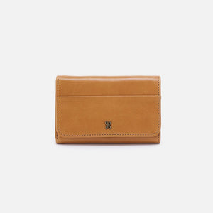 HOBO Jill Trifold Wallet Polished Leather Natural