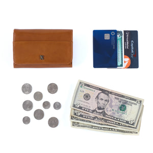 HOBO Jill Trifold Wallet Polished Leather Natural