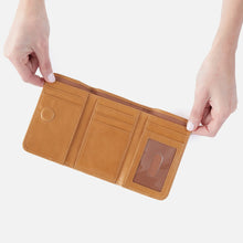 Load image into Gallery viewer, HOBO Jill Trifold Wallet Polished Leather Natural
