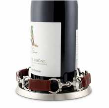 Load image into Gallery viewer, Vagabond House Equestrian Horse Bit Leather Wine Coaster
