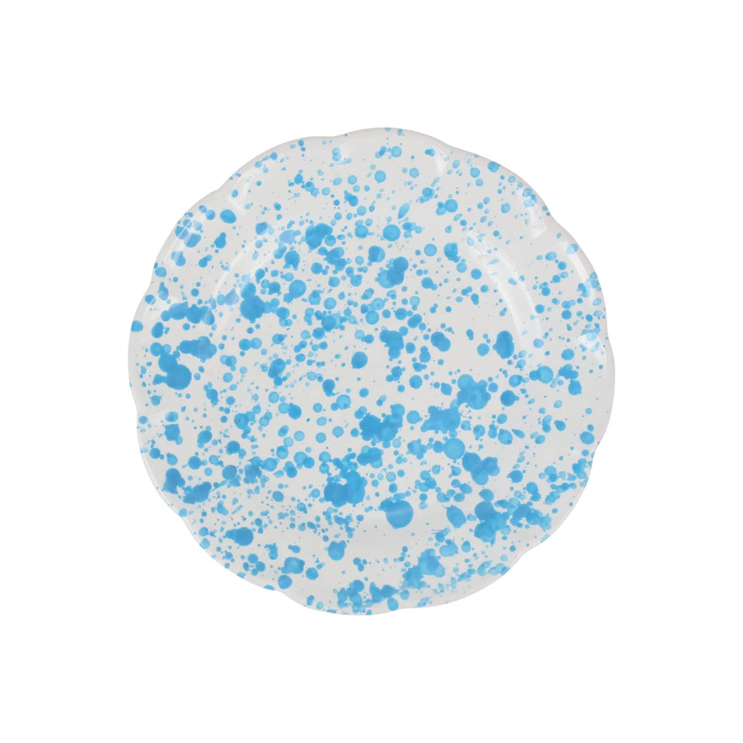 Vietri Amalfitana Splatter Salad Plate - Aqua