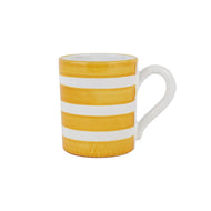 Vietri Amalfitana Stripe Mug white and yellow stripes