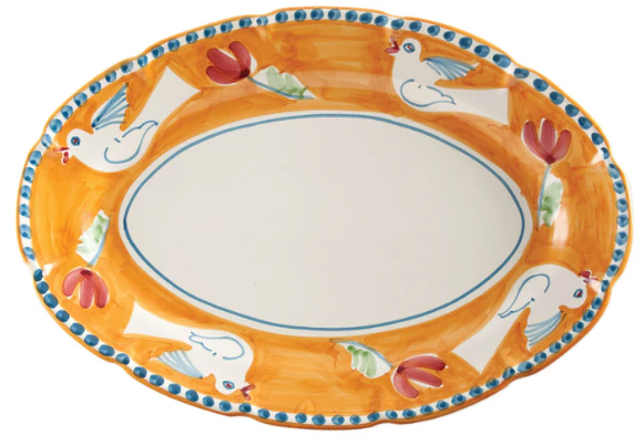 Vietri Campagna Uccello Oval Platter