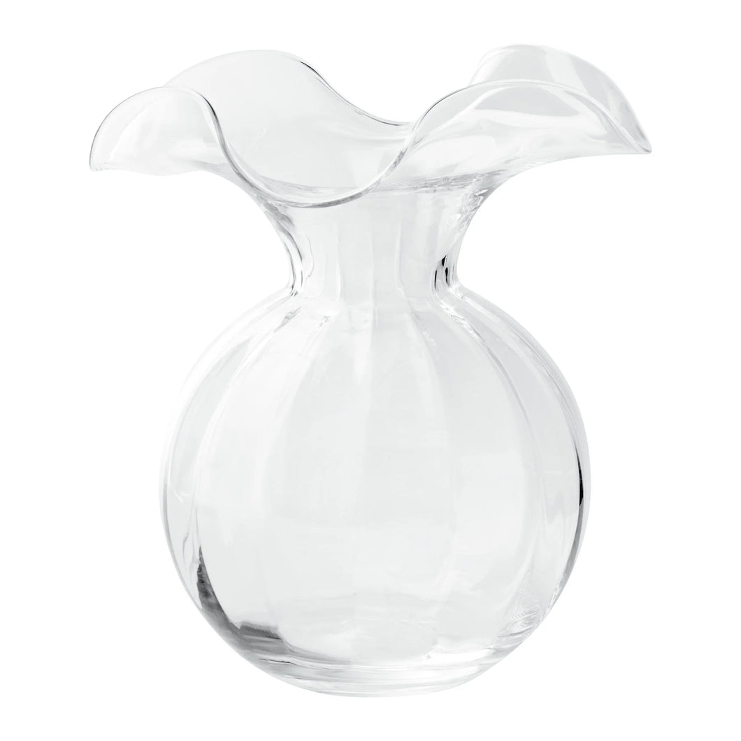 Vietri Clear Hibiscus Glass Medium Fluted Vase