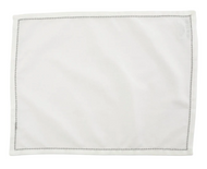 Vietri Cotone Linens Ivory Placemats with Light Gray Stitching - Set of 4 - FINAL SALE