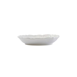 Vietri Incanto Stone White Lace Small Oval Bowl