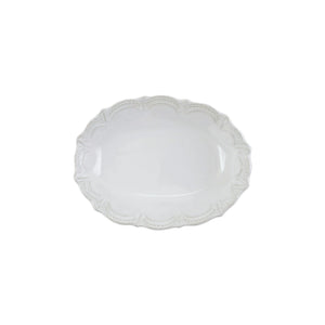 Vietri Incanto Stone White Lace Small Oval Bowl