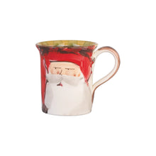 Load image into Gallery viewer, Mug painted with  Santa in a hat with red trim
