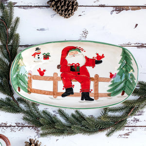 Vietri Old St. Nick Shallow Oval Bowl