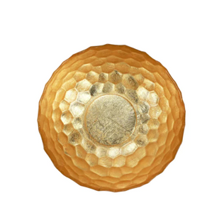 Vietri Rufolo Glass Gold Honeycomb Medium Bowl