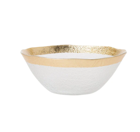 Vietri Rufolo Glass Gold Organic Small Bowl