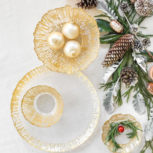 Vietri Rufolo Glass Gold Small Deep Bowl
