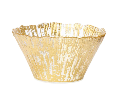 Vietri Rufolo Glass Gold Small Deep Bowl
