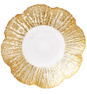 Vietri Rufolo Glass Gold Small Shallow Bowl