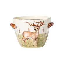 Load image into Gallery viewer, Vietri Wildlife Deer Handled Deep Serving Bowl
