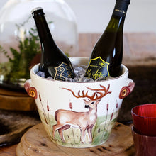 Load image into Gallery viewer, Vietri Wildlife Deer Handled Deep Serving Bowl
