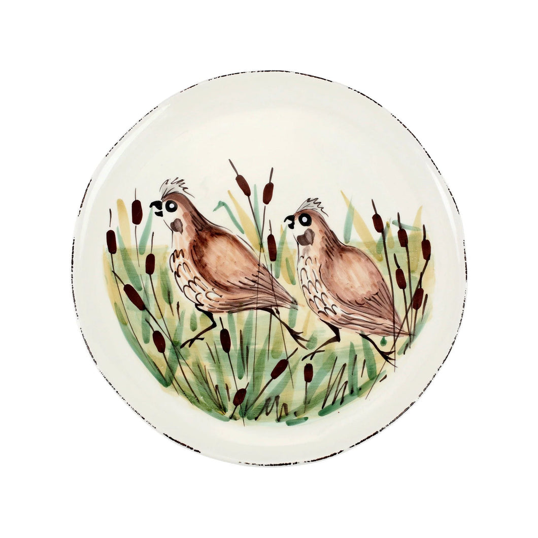 Vietri Wildlife Round Platter - Quail