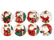 Vietri Old St. Nick Assorted Anniversary Salad Plates - S/8 - FINAL SALE