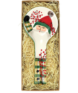 Vietri Old St. Nick Spoon Rest w/ Holly