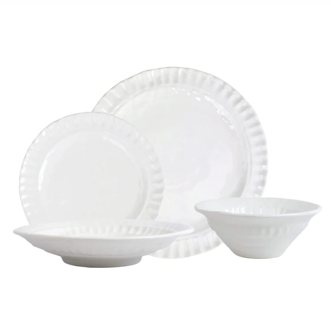 Vietri Pietra Serena Four-Piece Place Setting