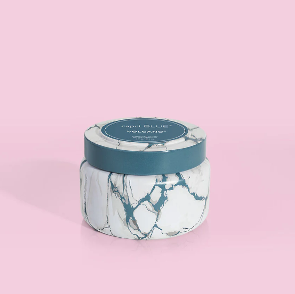 Volcano Modern Marble Printed Travel Tin Candle - 8.5 oz
