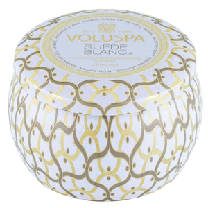 Voluspa Suede Blanc Candle -  Mini Tin 4oz