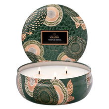 Load image into Gallery viewer, Voluspa Temple Moss 3-Wick Tin Candle
