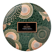 Load image into Gallery viewer, Voluspa Temple Moss 3-Wick Tin Candle
