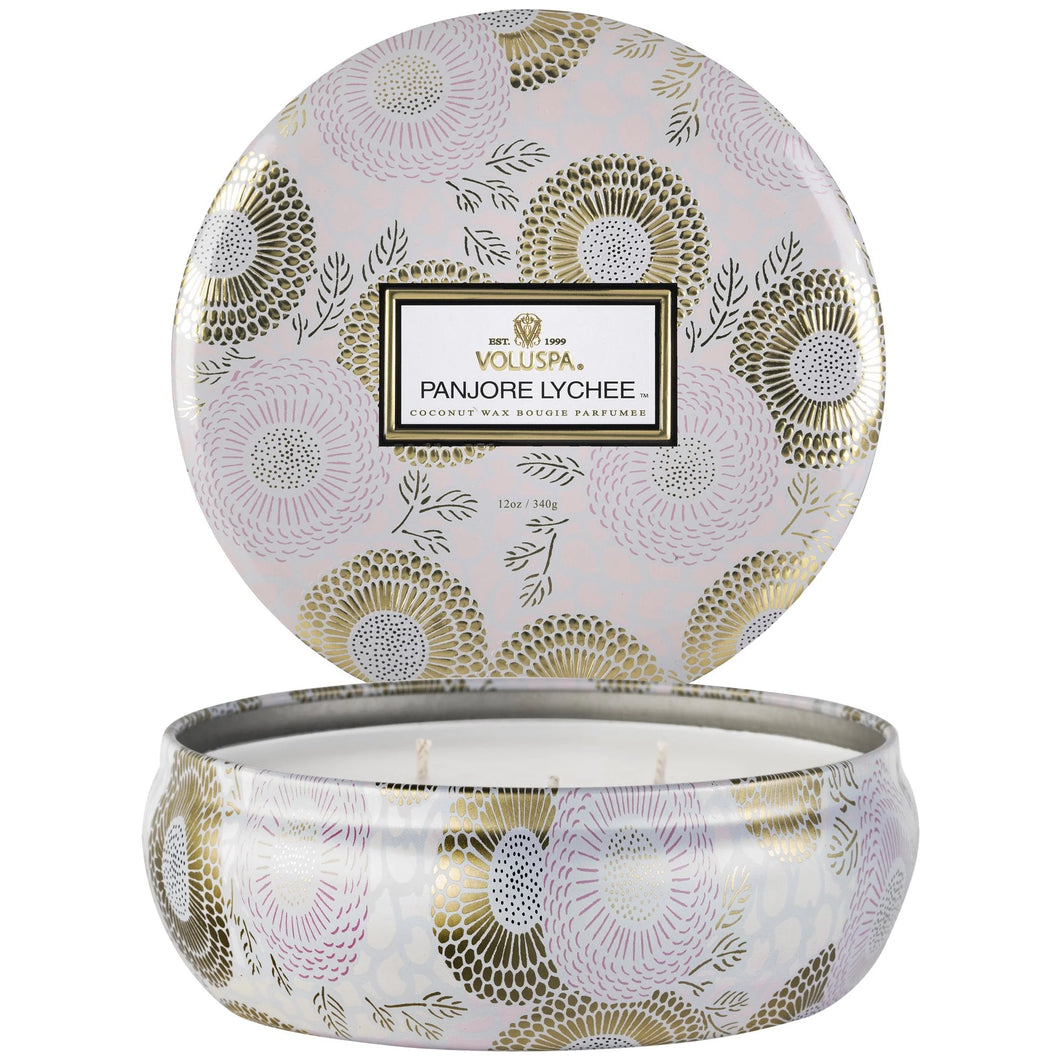 Voluspa Panjore Lychee 3 Wick Tin Candle