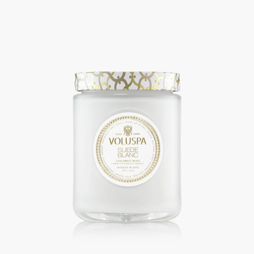 Voluspa Suede Blanc Large Jar Candle - 18oz