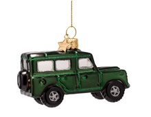 Load image into Gallery viewer, Vondels Glass Ornament - Night Green SUV  2.25"H
