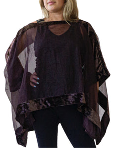 Voodoo Sheer Organza & Velvet Poncho