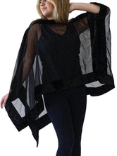 Load image into Gallery viewer, Voodoo Sheer Organza &amp; Velvet Poncho
