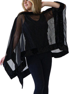 Voodoo Sheer Organza & Velvet Poncho