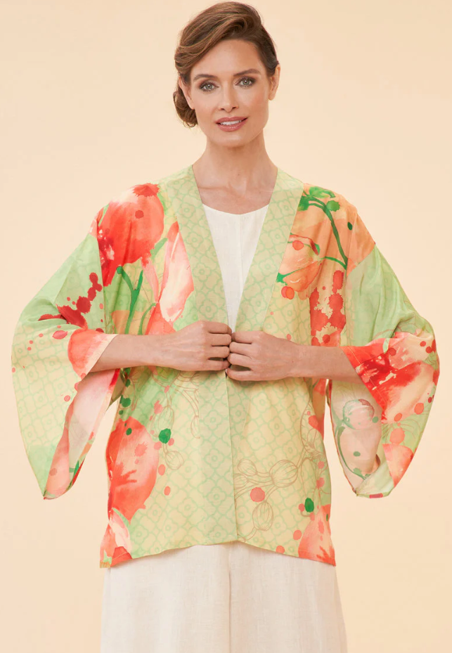 Watercolour Orchids Kimono Jacket