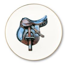 Load image into Gallery viewer, round  plate with image of an English Saddle
