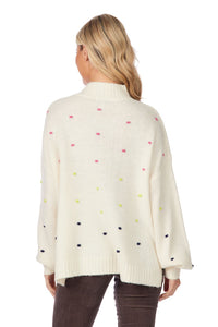 White Novie Pom-Pom Sweater - FINAL SALE