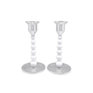 Mariposa Pearled Small Candlestick Set