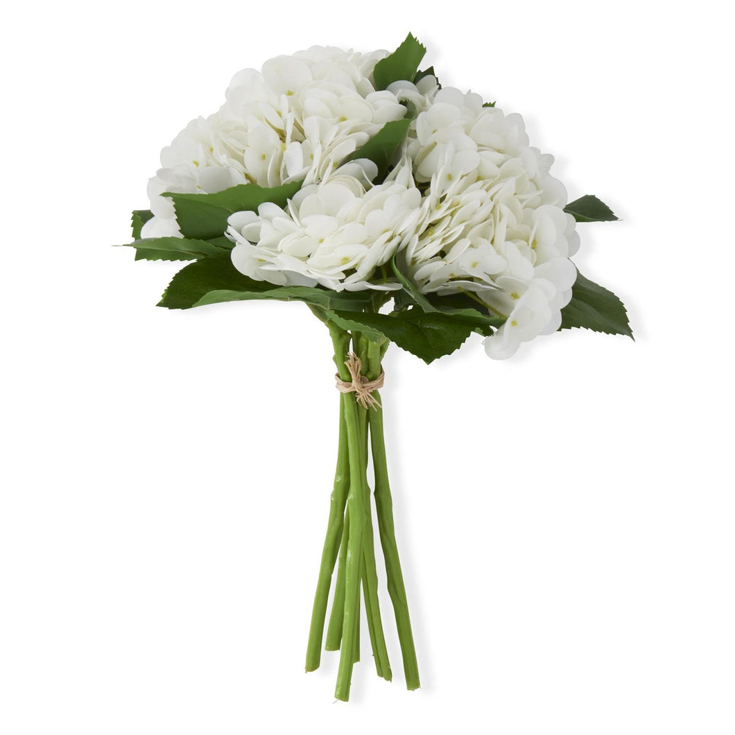 White Real Touch 13 Inch  Hydrangea Bundle - 6 Stems