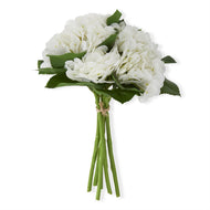 Real Touch 13 Inch  Hydrangea Bundle - 6 Stems white