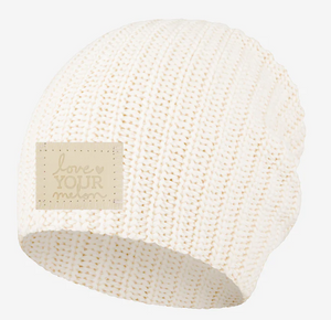 White Speckled/Natural Monochrome Beanie