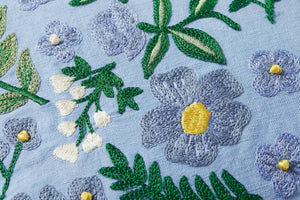 Rifle Paper Wildwood Garden Periwinkle Pillow