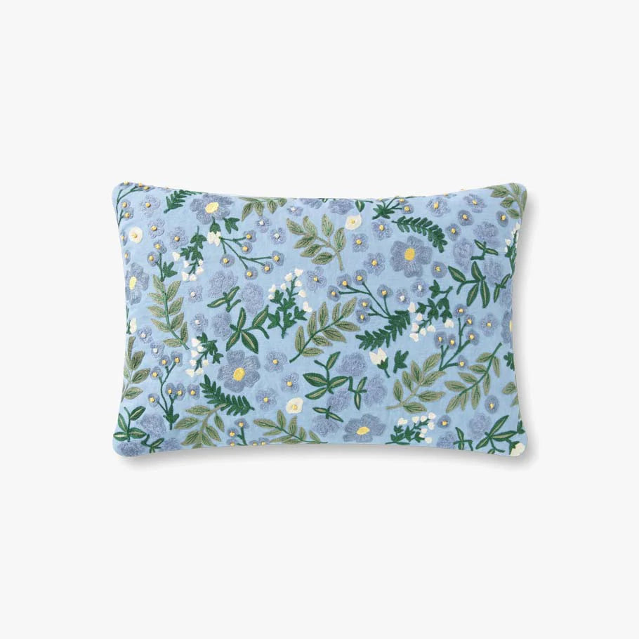 Rifle Paper Wildwood Garden Periwinkle Pillow